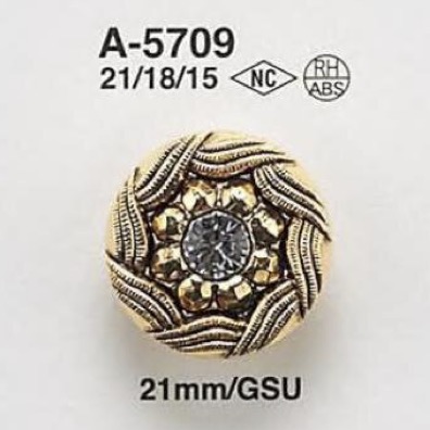 A5709 Anillo Rectangular De Vidrio/resina ABS, Medio Anillo, Vástago, Botón IRIS