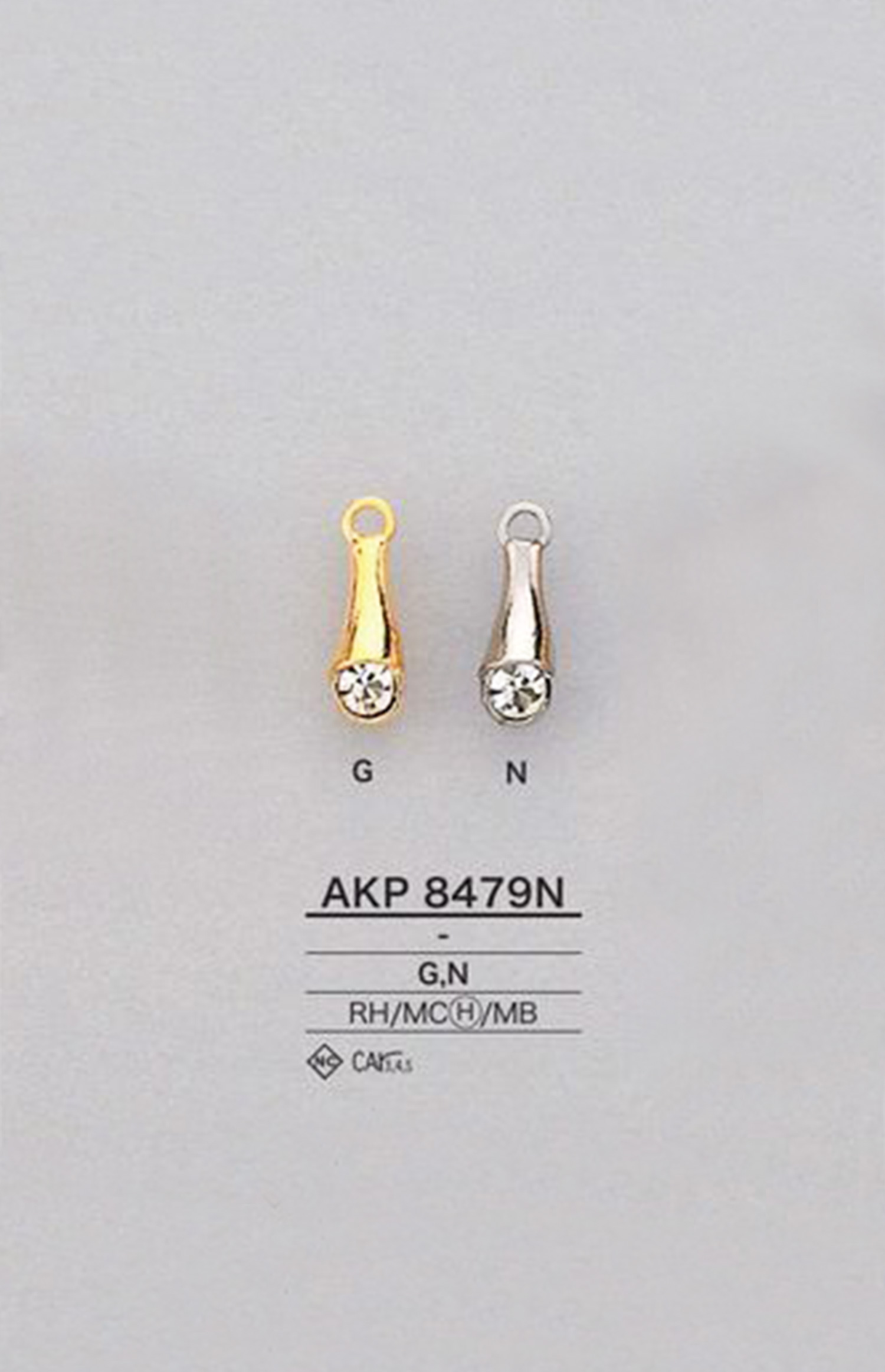 AKP8479N Punto De Cremallera Con Diamantes De Imitación (Lengüeta Para Jalar) IRIS
