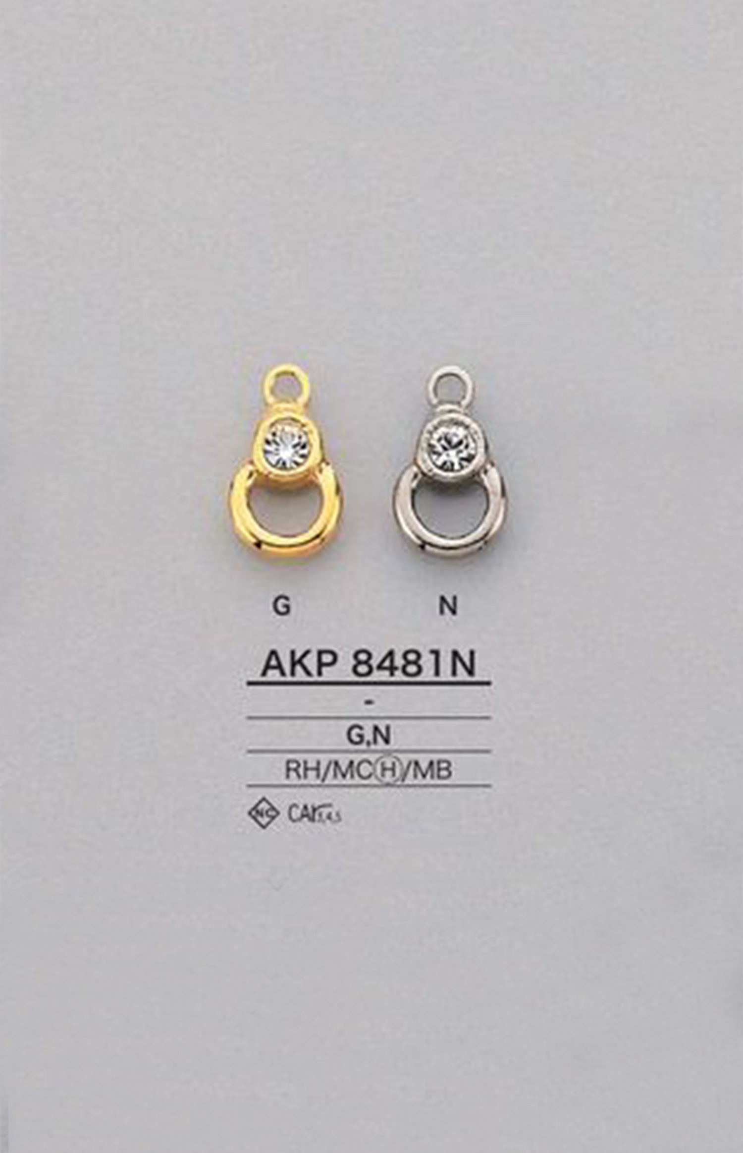AKP8481N Punto De Cremallera Con Diamantes De Imitación (Lengüeta Para Jalar) IRIS