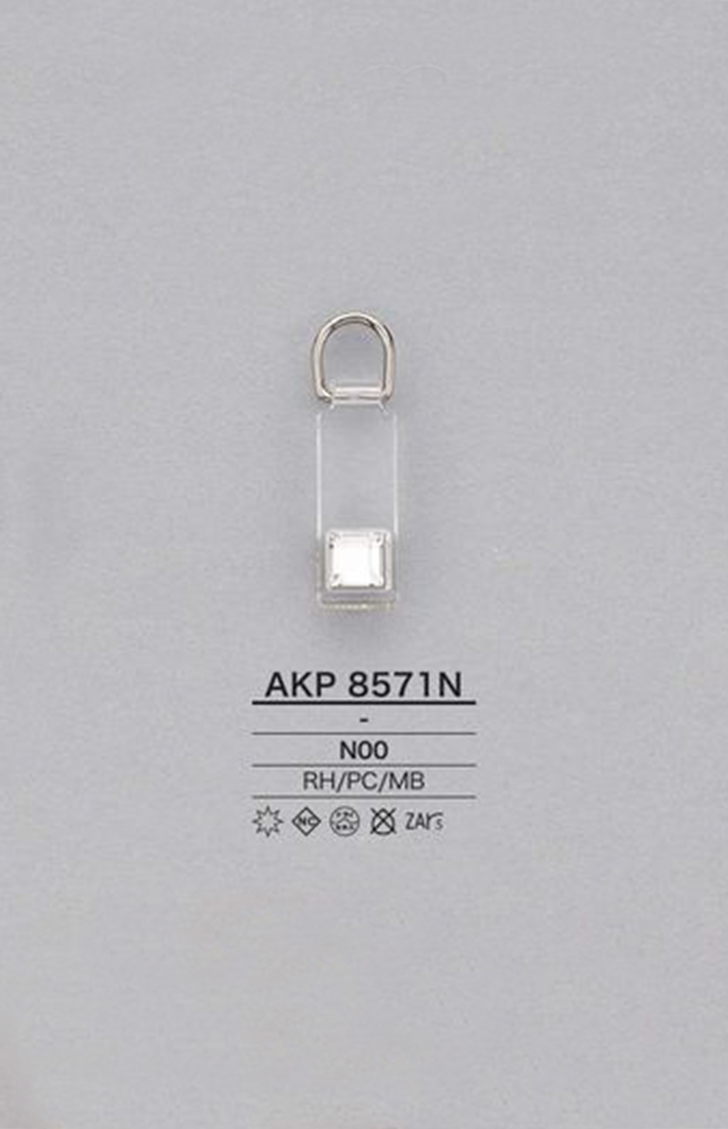 AKP8571N Punto De Cremallera De Policarbonato Con Diamantes De Imitación (Lengüeta Para Jalar) IRIS