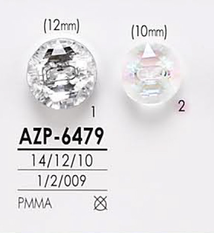 AZP6479 Botón Aurora Pearl Con Corte De Diamante IRIS