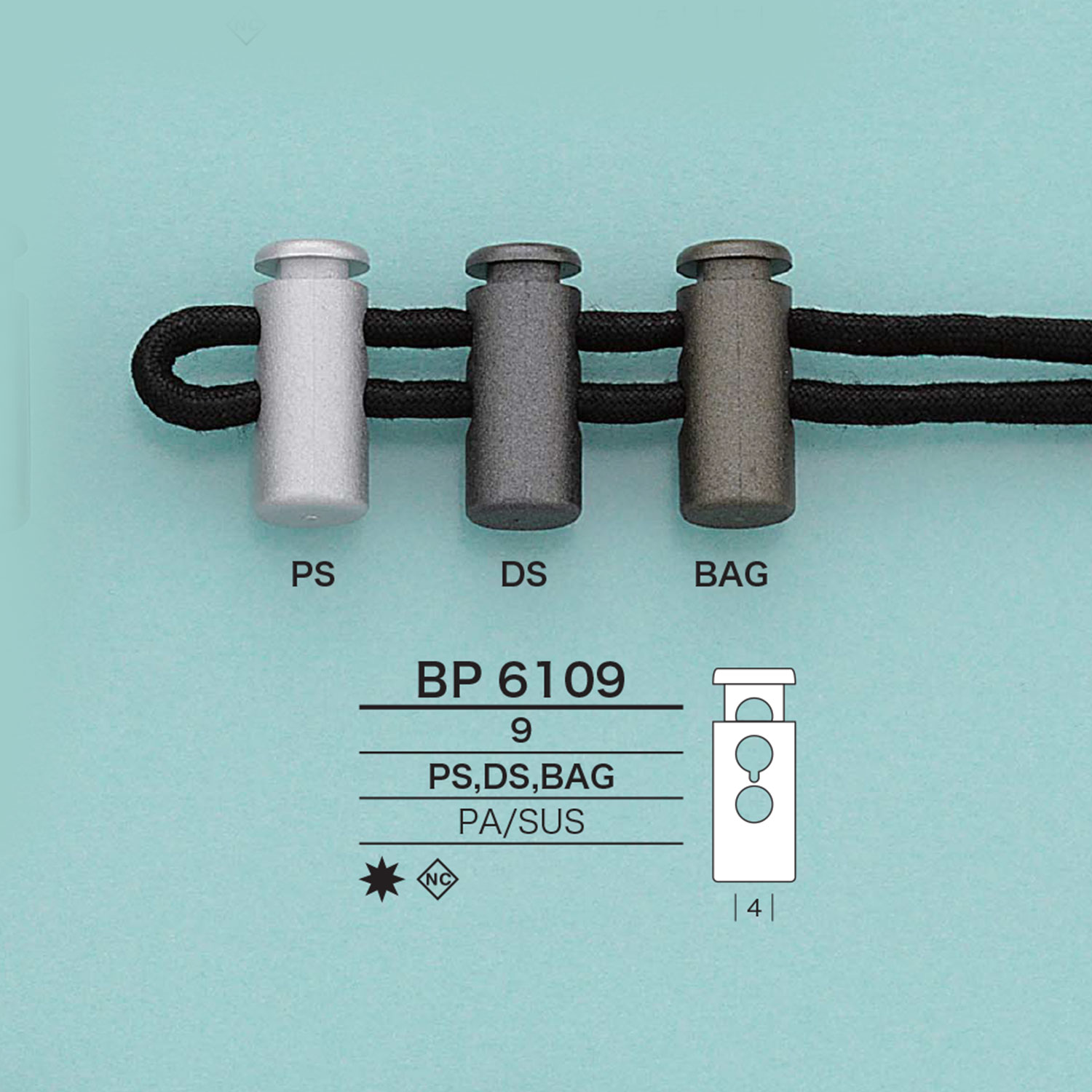 BP6109 Bloqueo De Cable Cilíndrico[Hebillas Y Anillo] IRIS
