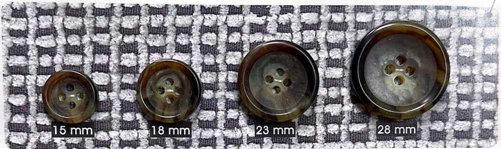 COR127 [Estilo Buffalo] Botón De 4 Orificios Con Borde, Acabado Semibrillante NITTO Button