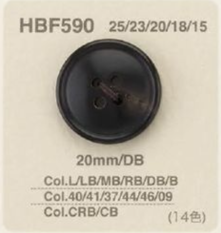 HBF590 Botón De Cuerno De Búfalo Real Con 4 Agujeros Frontales IRIS