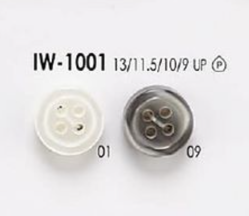 IW1001 Botón De Resina De Poliéster Con 4 Agujeros Frontales IRIS