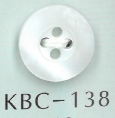 KBC-138 BIANCO SHELL Botón De Concha Hueca Central De 4 Agujeros Sakamoto Saji Shoten