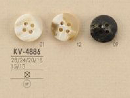 KV4886 Botón De Poliéster De 4 Orificios Con Forma De Búfalo IRIS