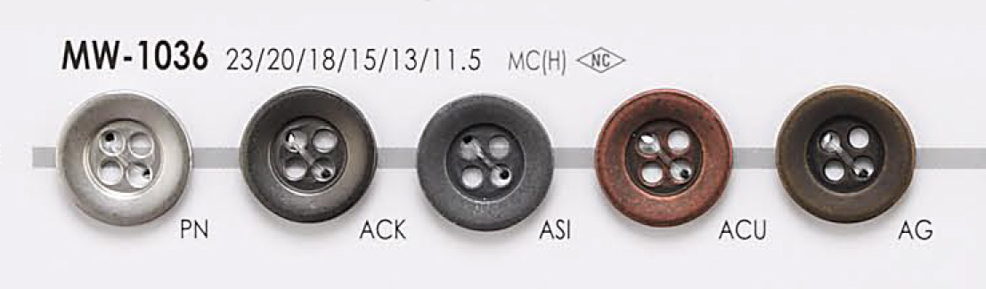 MW1036 Botón De Metal De 4 Agujeros Para Chaquetas Y Trajes IRIS