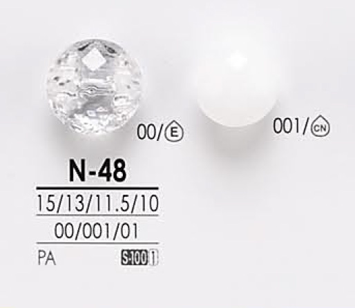 N48 Botón De Corte De Diamante Para Transparencia Y Teñido IRIS