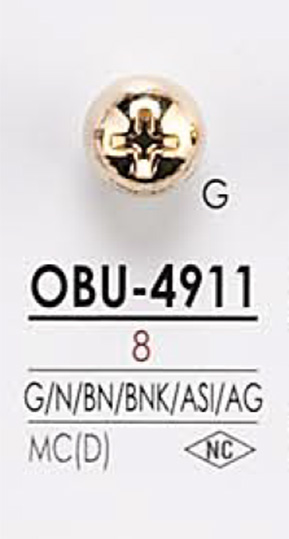 OBU4911 Botón De Metal Con Motivo De Tornillo IRIS