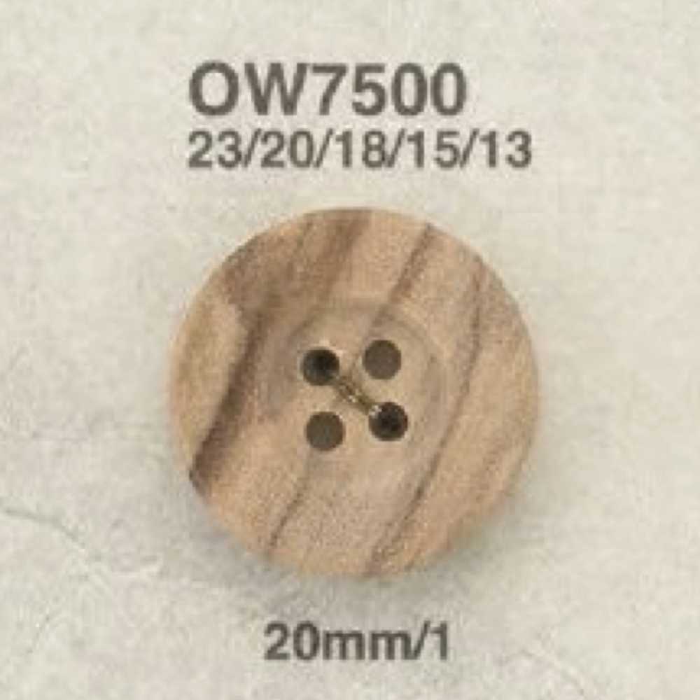 OW7500 Botón De Madera De 4 Agujeros IRIS