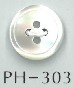 PH303 Botón De Concha De 4 Orificios Con Borde Fino Sakamoto Saji Shoten