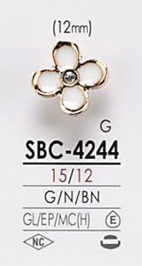 SBC4244 Motivo De Flores Para Teñir El Botón De Metal IRIS