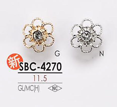 SBC4270 Botón De Metal Con Motivo Floral IRIS