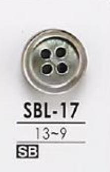 SBL17 Botón De 4 Agujeros De Concha De Nácar, Incoloro IRIS