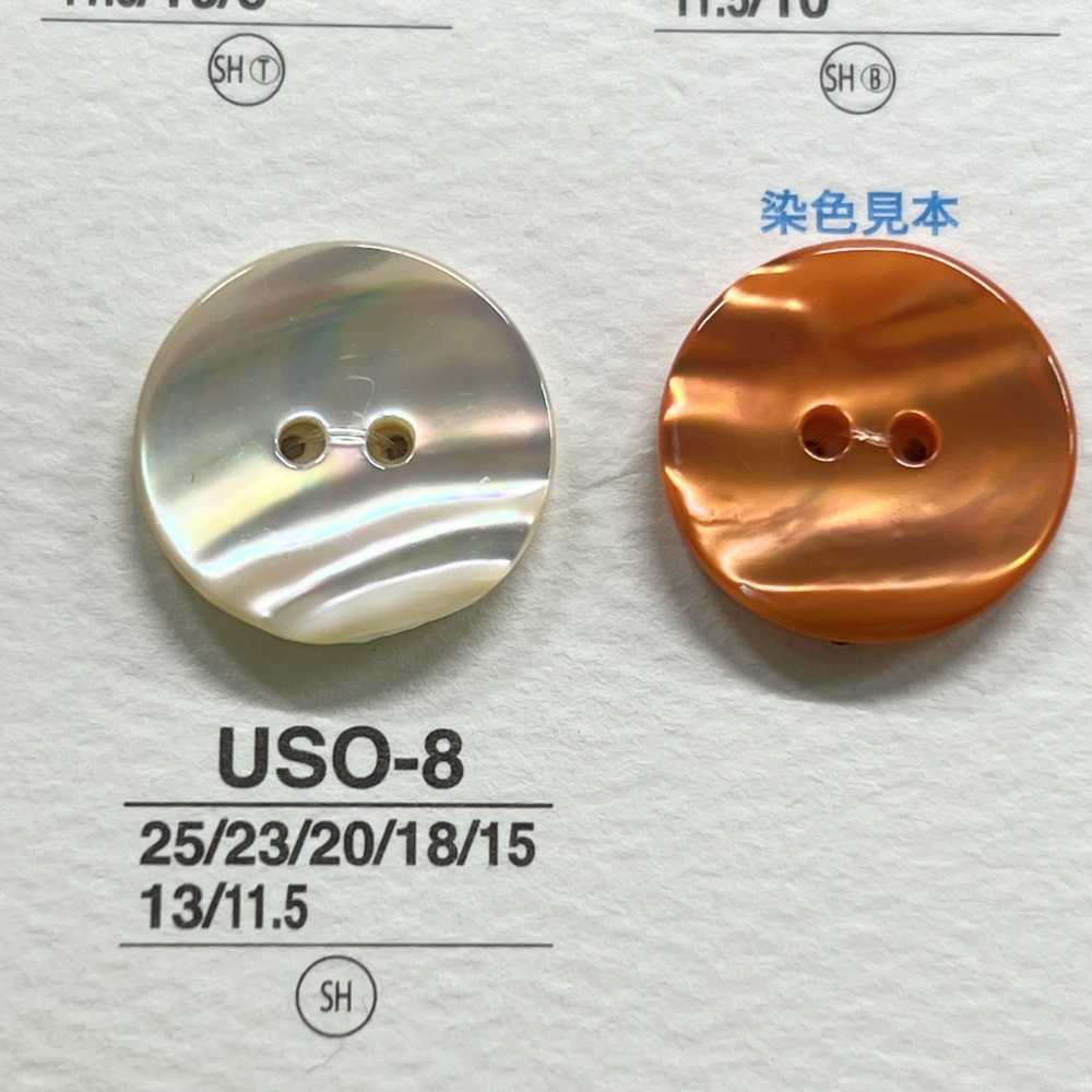 USO8 Material Natural Concha Teñida Agujero Delantero 2 Agujeros Botón Brillante IRIS