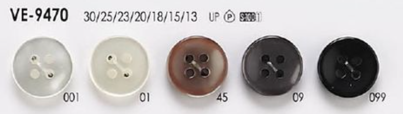 VE9470 Botón De Resina De Poliéster Con 4 Agujeros Frontales IRIS