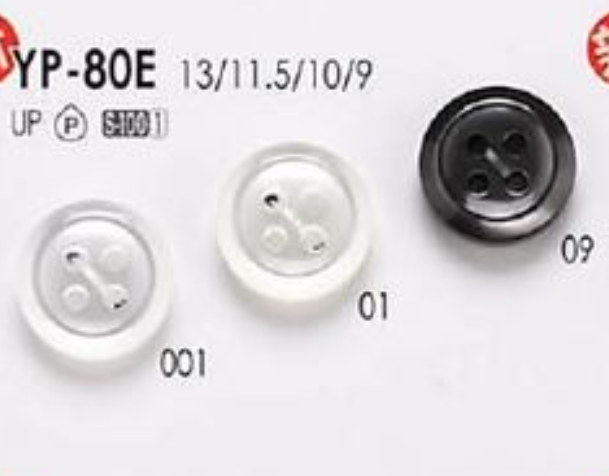 YP80E Botón De Resina De Poliéster Con 4 Agujeros Frontales IRIS