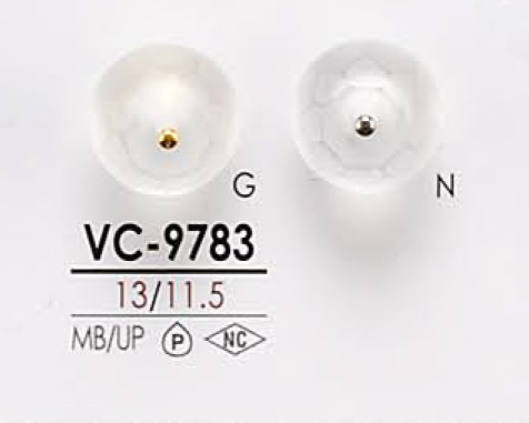 VC9783 Botón De Rizo Con Forma De Concha Para Teñir IRIS
