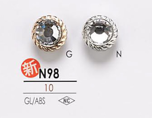 N98 Botón De Piedra De Cristal IRIS