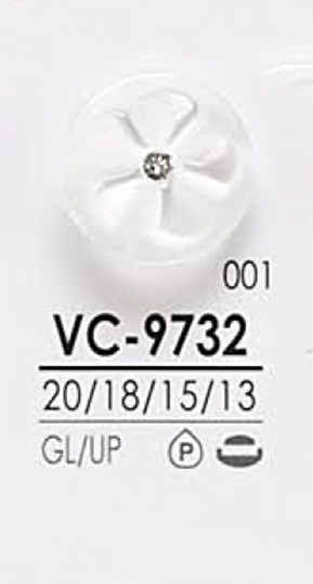 VC9732 Botón De Piedra De Cristal Con Forma De Rizo Rosa Para Teñir IRIS