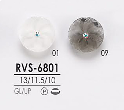 RVS6801 Botón De Piedra De Cristal Con Forma De Rizo Rosa Para Teñir IRIS