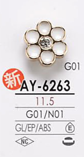 AY6263 Motivo De Flores Para Teñir El Botón De Metal IRIS