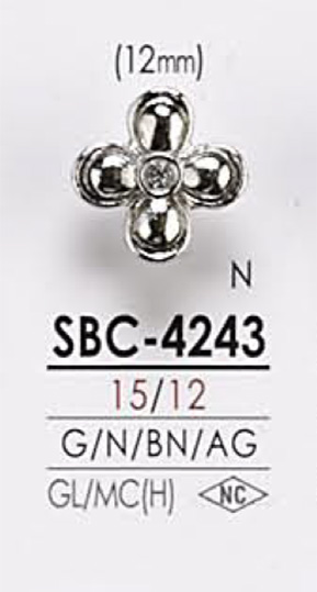 SBC4243 Botón De Metal Con Motivo Floral IRIS