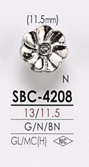SBC4208 Botón De Metal Con Motivo Floral IRIS