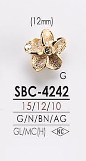 SBC4242 Botón De Metal Con Motivo Floral IRIS