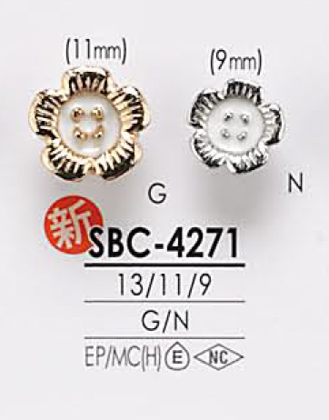 SBC4271 Motivo De Flores Para Teñir El Botón De Metal IRIS