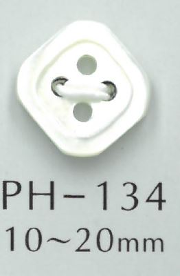 PH134 Botón De Concha En Forma De Diamante Con Borde De 4 Orificios Sakamoto Saji Shoten