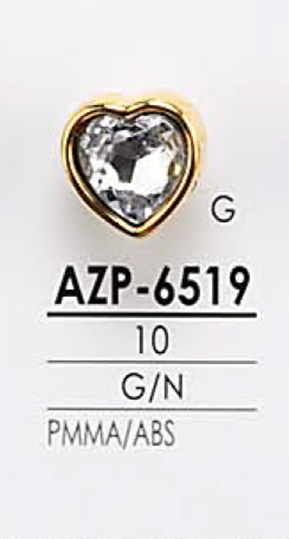 AZP6519 Botón De Metal En Forma De Corazón IRIS