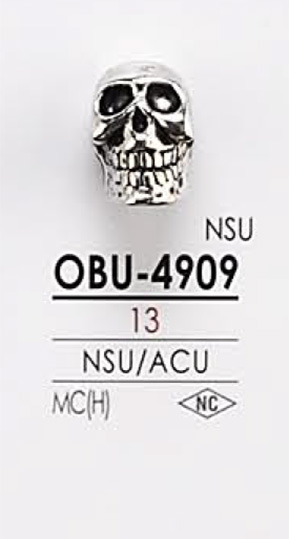 OBU4909 Botón De Metal Tipo Calavera IRIS