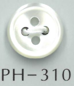 PH310 Botón De Concha Con Borde De 4 Orificios Sakamoto Saji Shoten