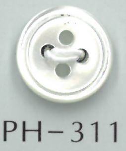 PH311 Botón De Concha Ranurado De 4 Orificios Sakamoto Saji Shoten