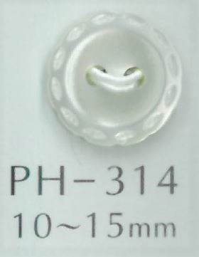 PH314 Botón De Concha Grabado Con Puntada De 2 Orificios Sakamoto Saji Shoten