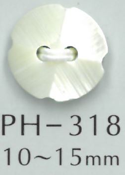 PH318 Botón De Concha Biselado De 2 Orificios Sakamoto Saji Shoten