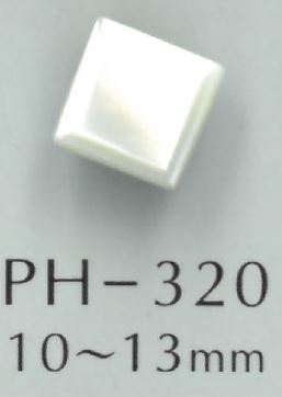 PH320 Botón De Concha En Forma De Diamante Con Patas De Metal Sakamoto Saji Shoten