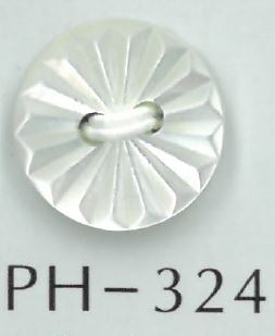 PH324 Botón De Concha Tallada Geométrica De 2 Orificios Sakamoto Saji Shoten