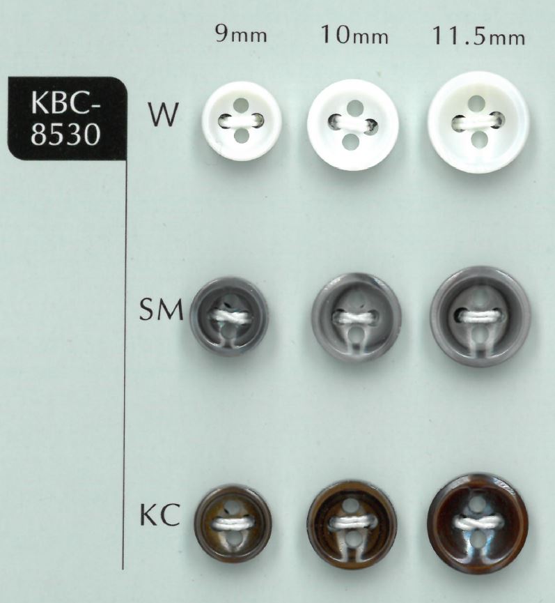 KBC-8530 Botón De Concha De 4 Orificios Y 3 Mm De Grosor Sakamoto Saji Shoten