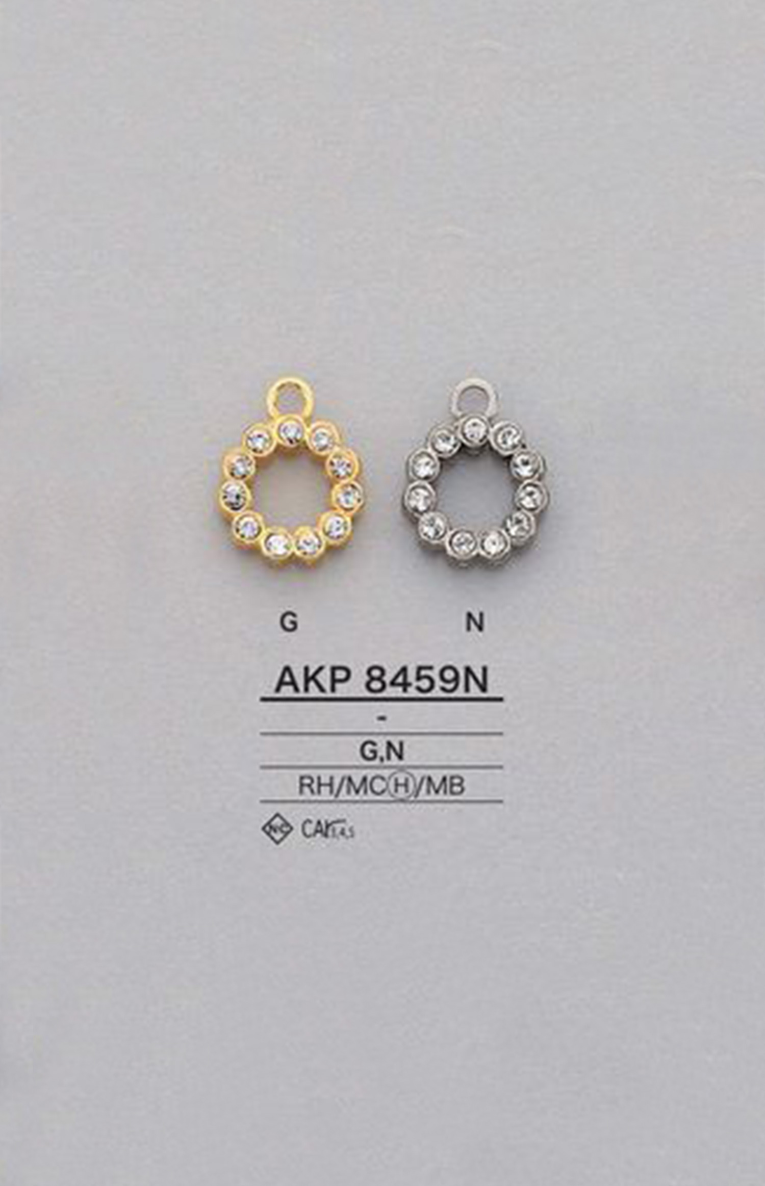 AKP8459N Punto De Cremallera Con Diamantes De Imitación (Lengüeta Para Jalar) IRIS