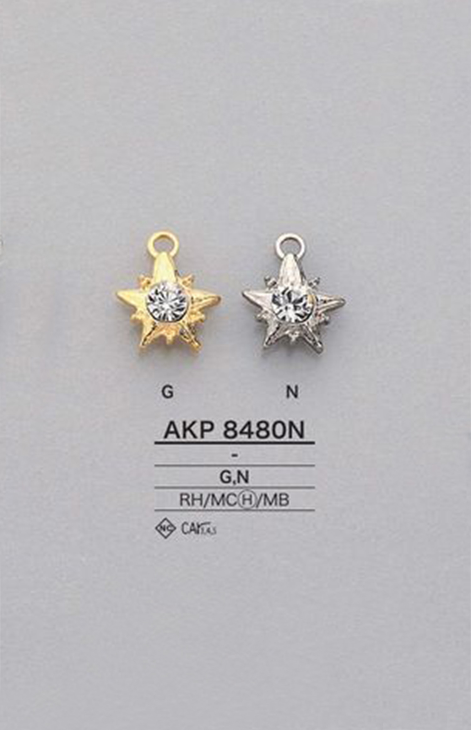 AKP8480N Punto De Cremallera En Forma De Estrella De Diamantes De Imitación (Tirador) IRIS