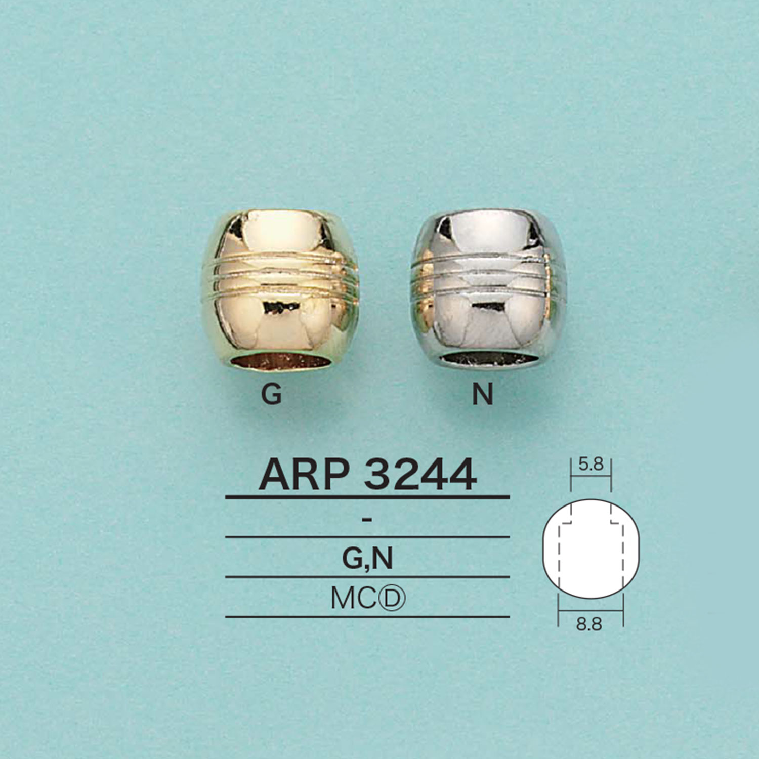 ARP3244 Extremo De Cable Redondo (Plateado)[Hebillas Y Anillo] IRIS