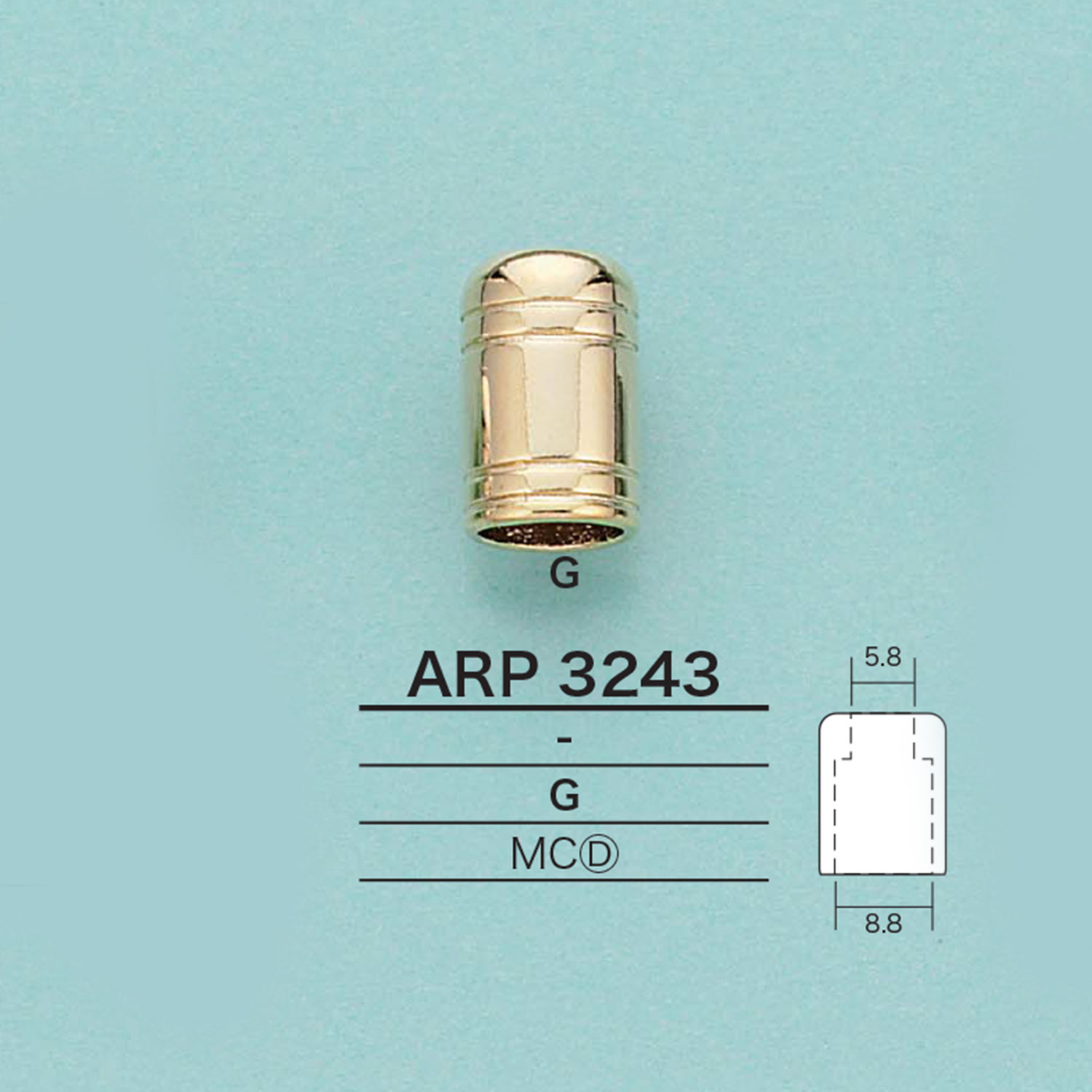 ARP3243 Extremo De Cable Cilíndrico (Revestimiento)[Hebillas Y Anillo] IRIS