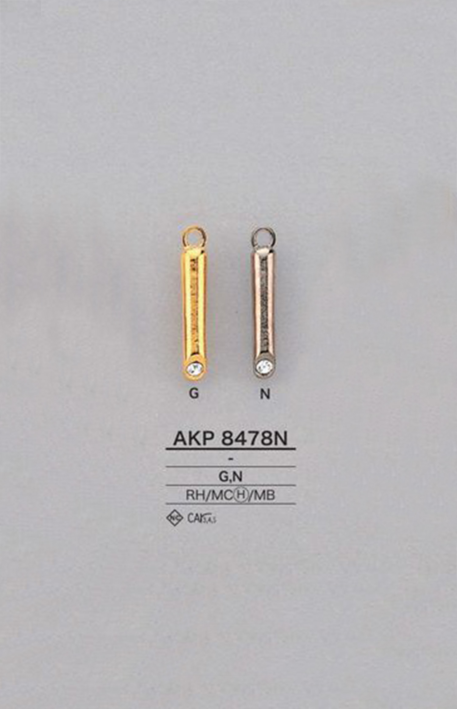 AKP8478N Punto De Cremallera Cilíndrico Con Diamantes De Imitación (Lengüeta Para Jalar) IRIS