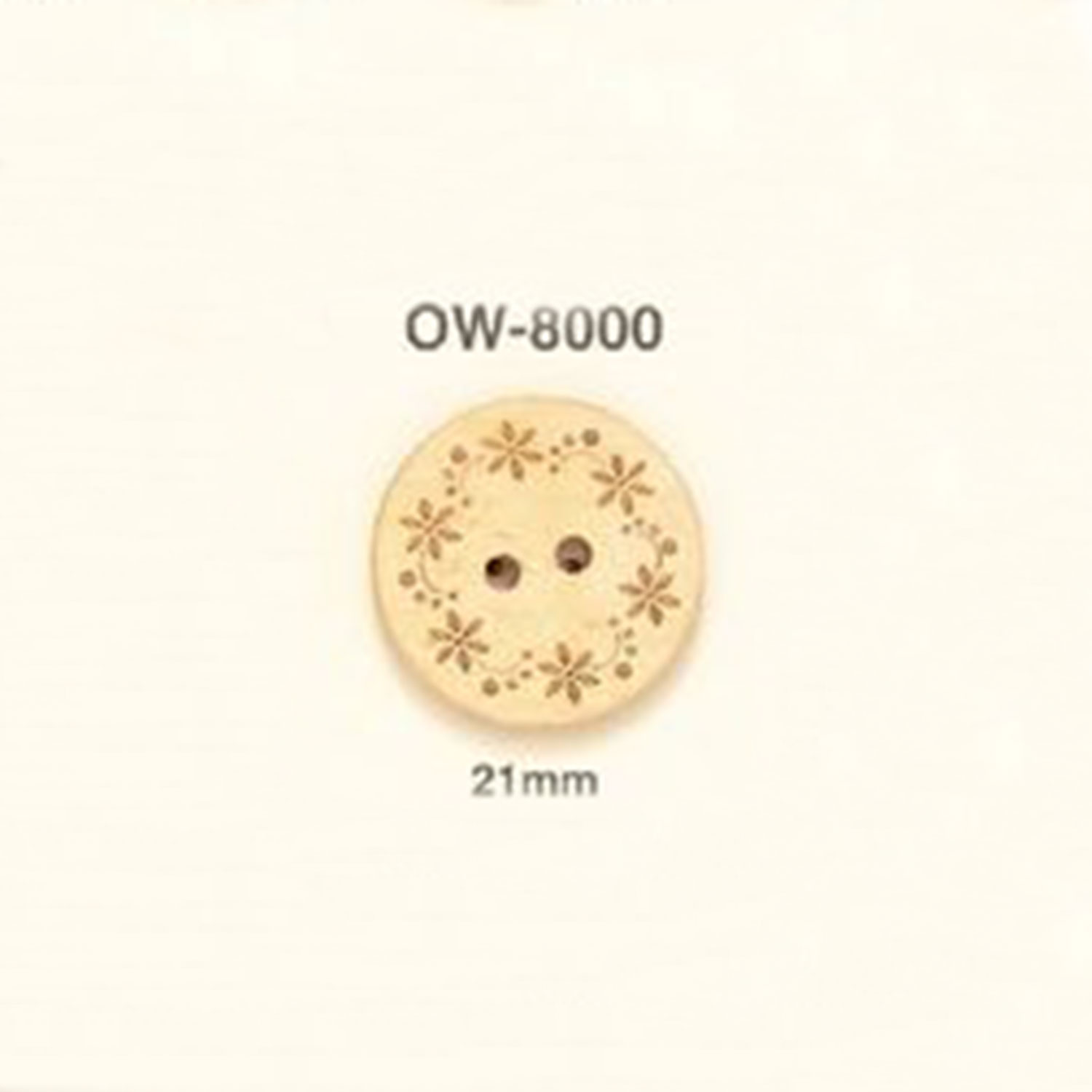 OW-8000 Botón De Madera Con Motivos Florales IRIS