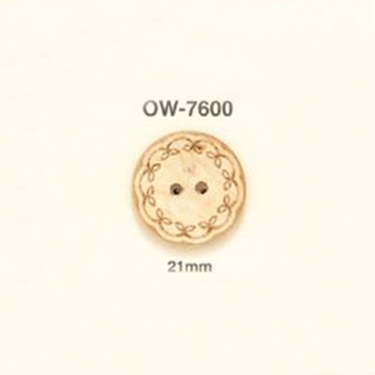 OW-7600 Botón De Madera Con Motivos Florales IRIS