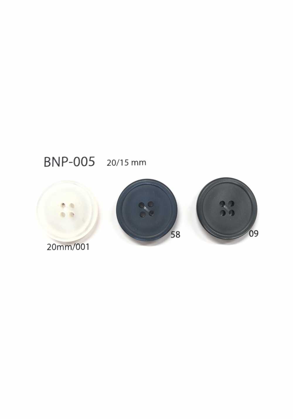 BNP-005 Botón De Biopoliéster De 4 Orificios IRIS