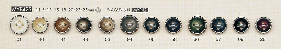 MYP42S Botón De Poliéster Plateado De 4 Orificios Con Forma De Búfalo DAIYA BUTTON